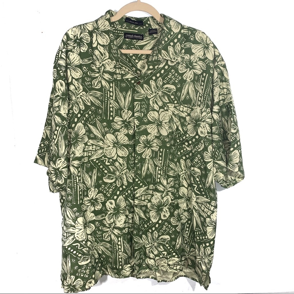Lord and Taylor Casual Classic Palm Print Shirt XL